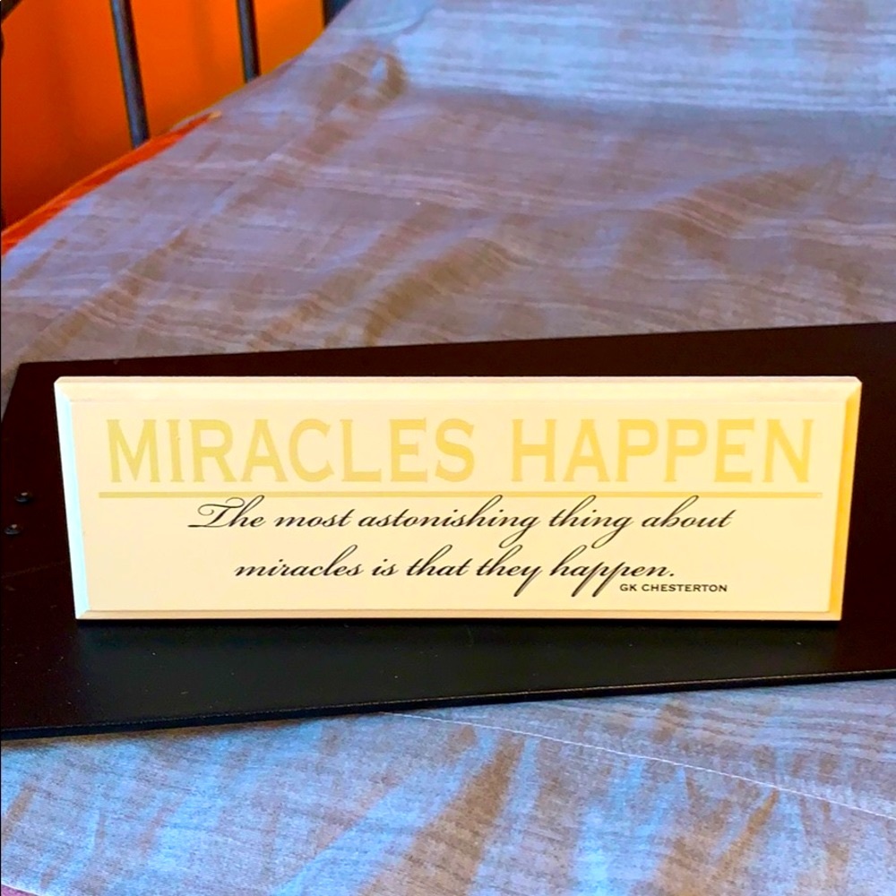 Wooden Plaque “Miracles Happen”